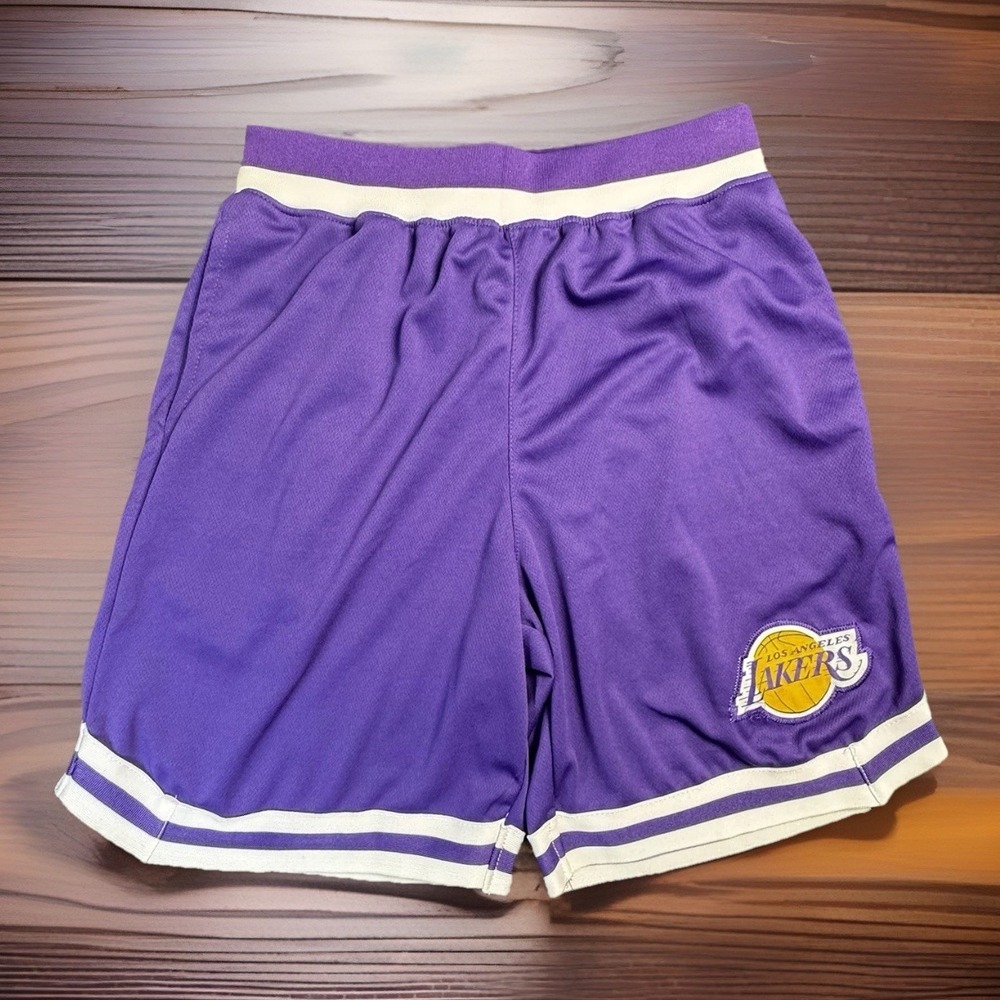 NBA Los Angeles Lakers Ultra Game Mesh Shorts Purple White Men's Small NWT